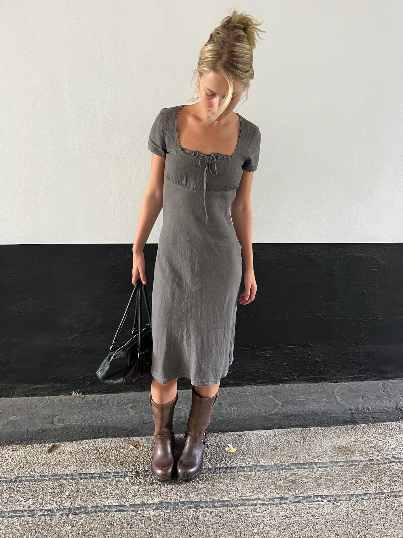 Khaki Prarie Corset Dress