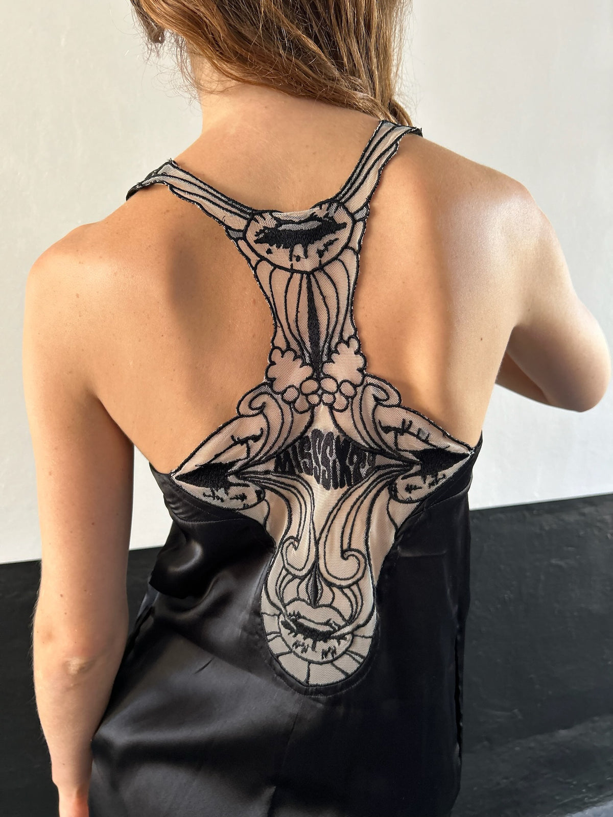 Miss Sixty Mesh Racerback Black Dress