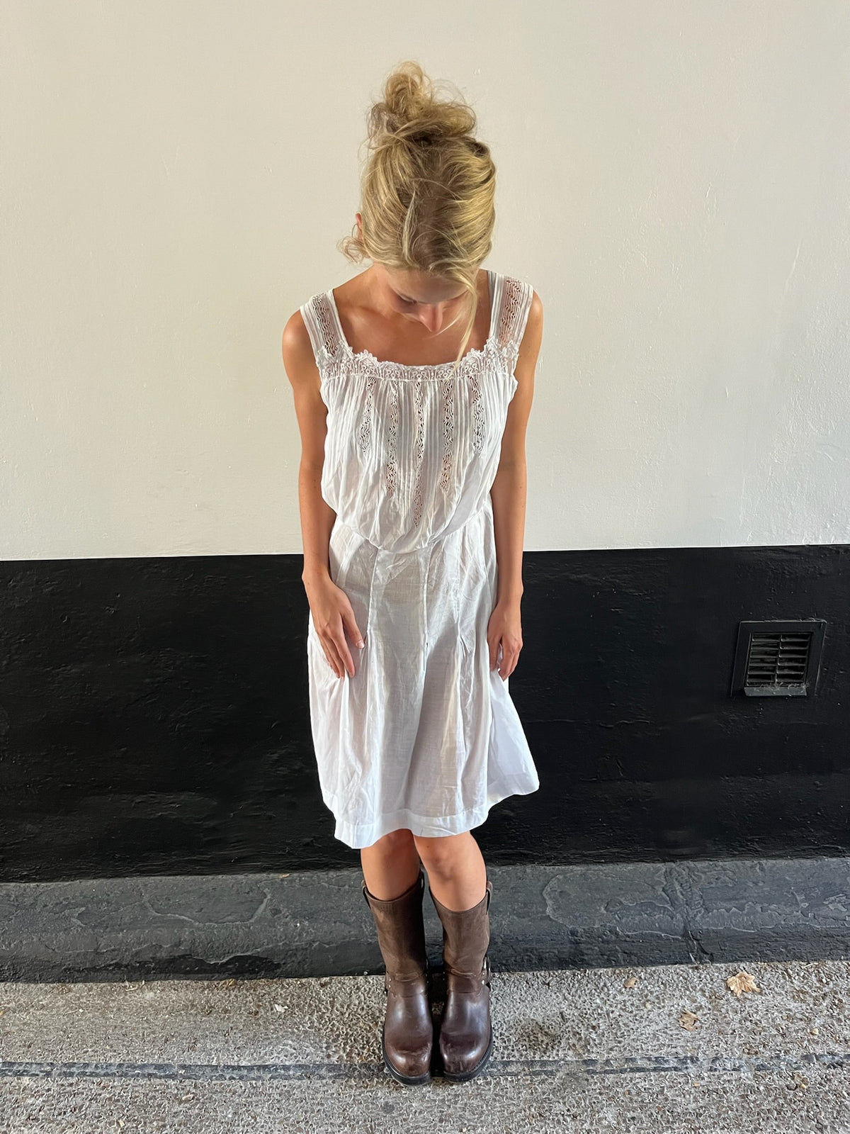 Antique Victorian Lace White Dress