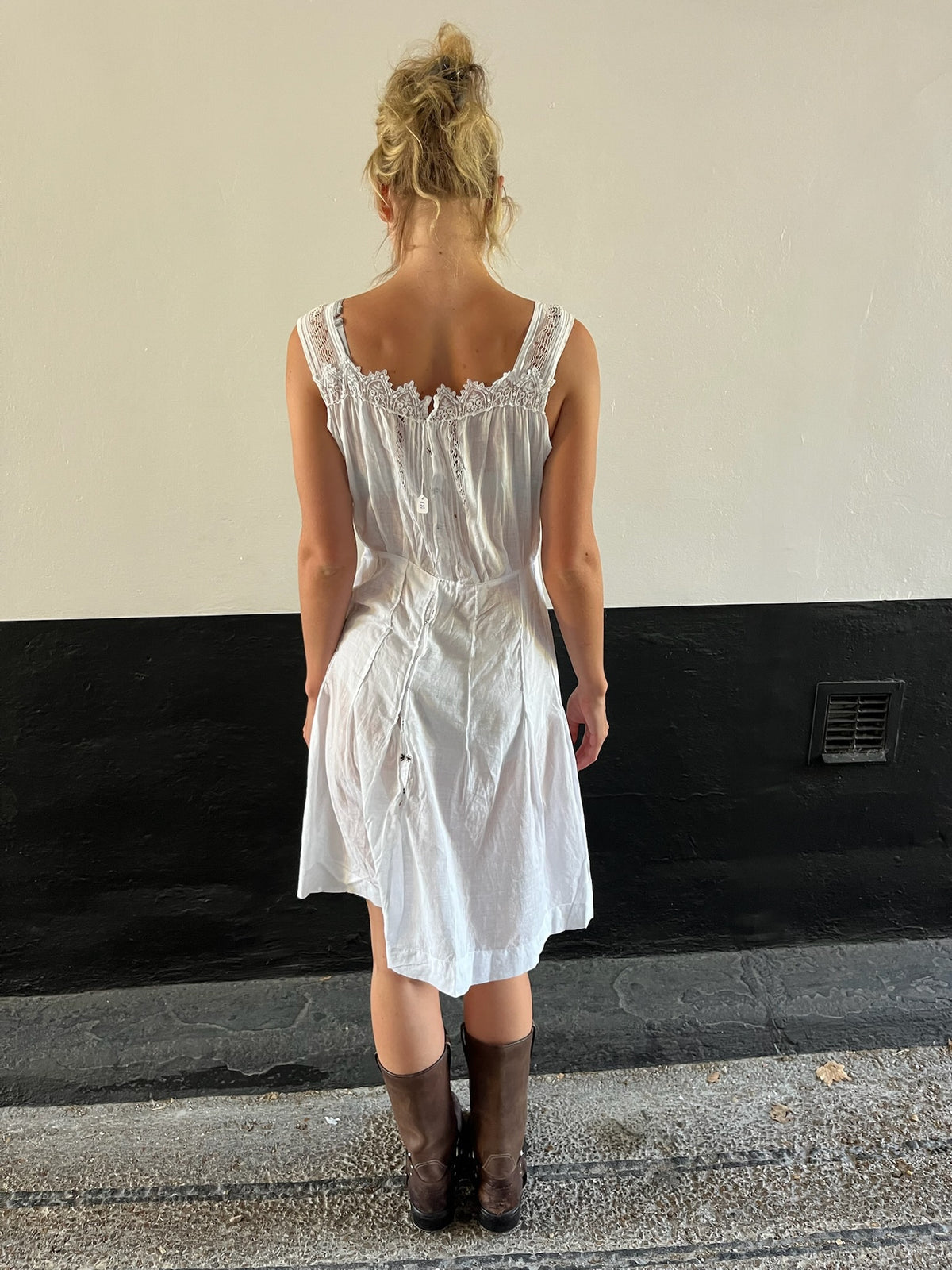 Antique Victorian Lace White Dress