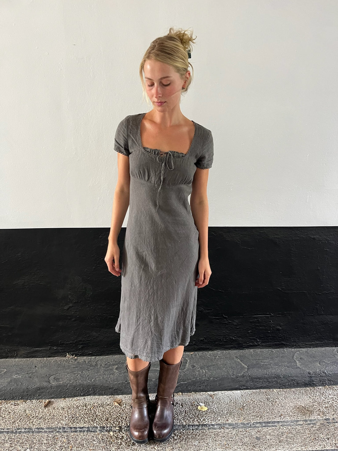 Khaki Prarie Corset Dress