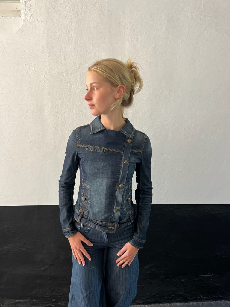 Denim Asymmetrical Jacket 90s