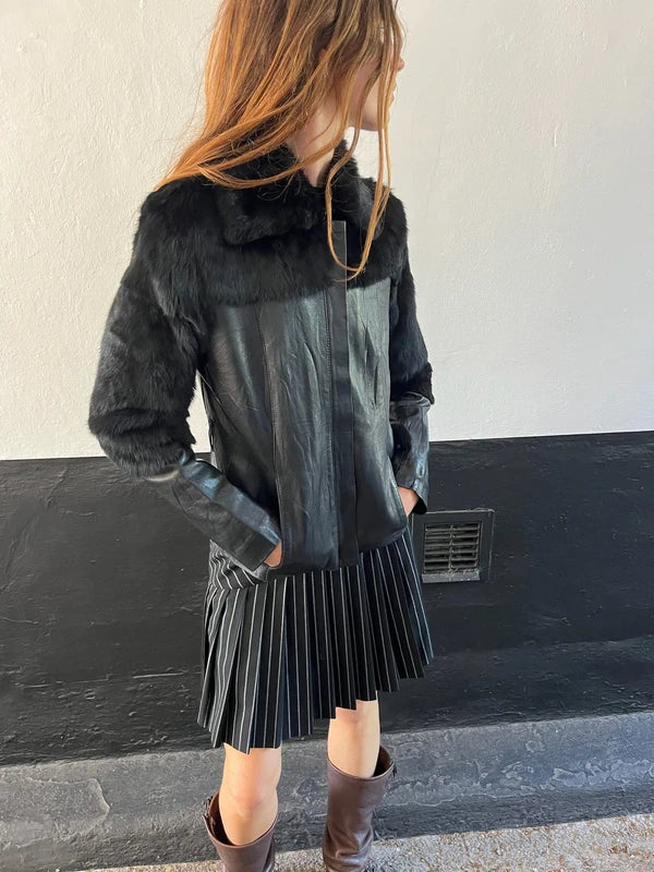 Vintage Real Leather and Fur Jacket