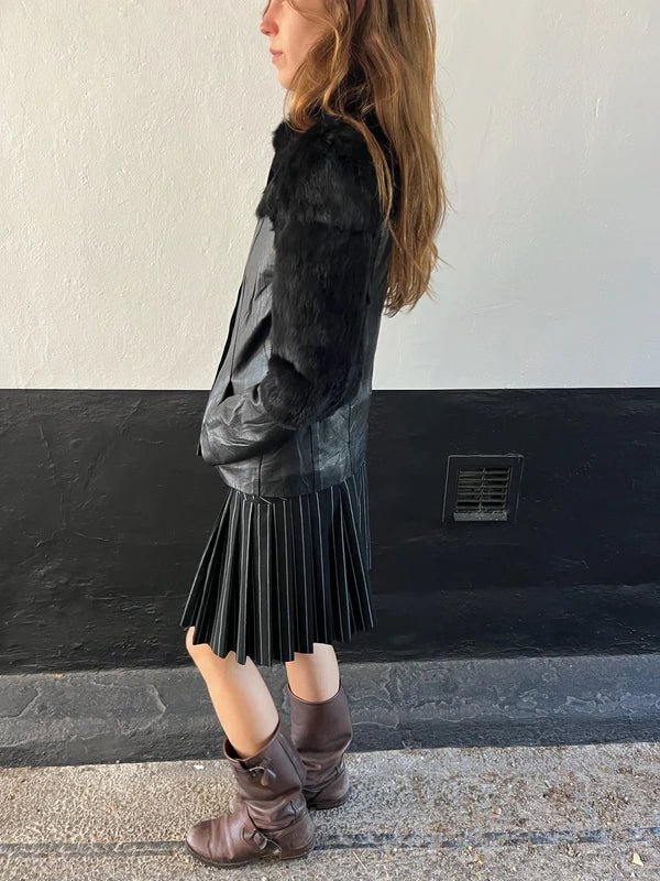 Vintage Real Leather and Fur Jacket