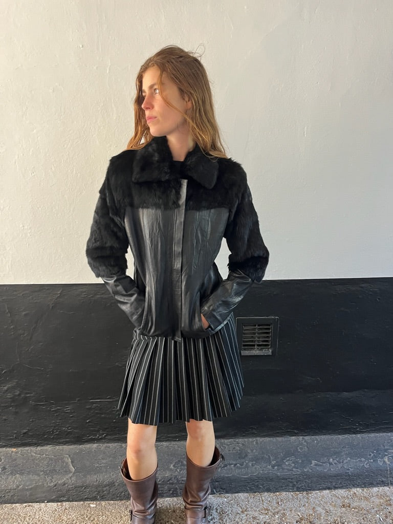 Vintage Real Leather and Fur Jacket