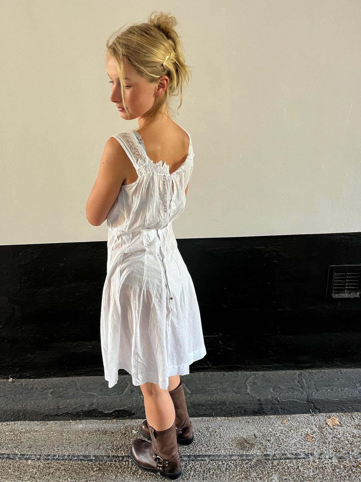 Antique Victorian Lace White Dress