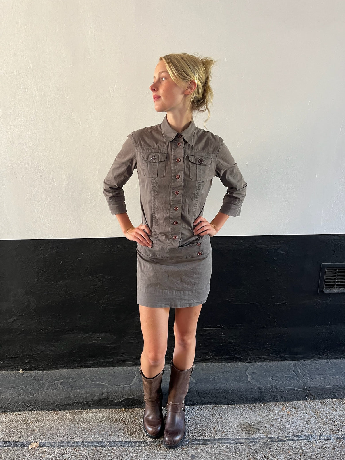Khaki Utility Dress