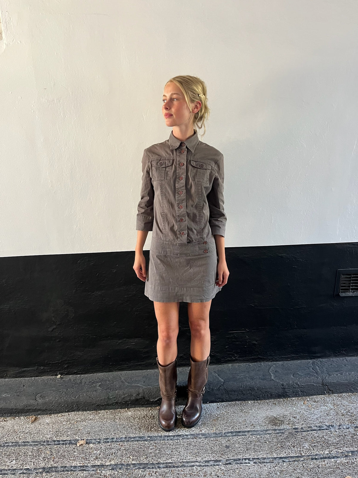 Khaki Utility Dress
