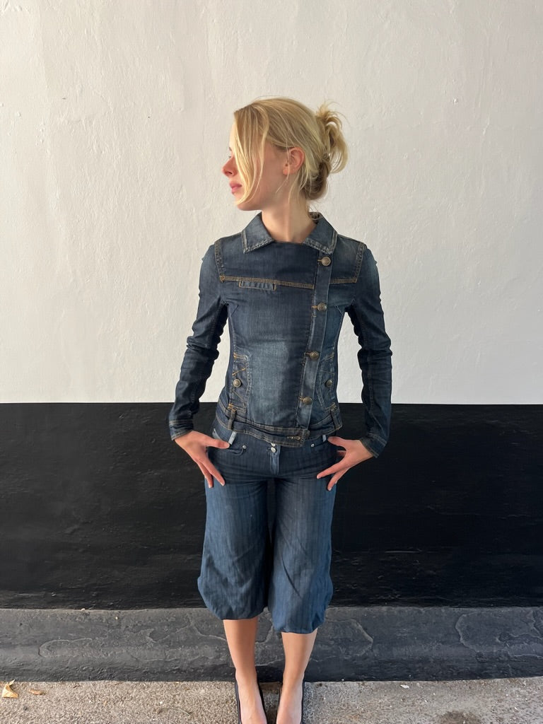 Denim Asymmetrical Jacket 90s