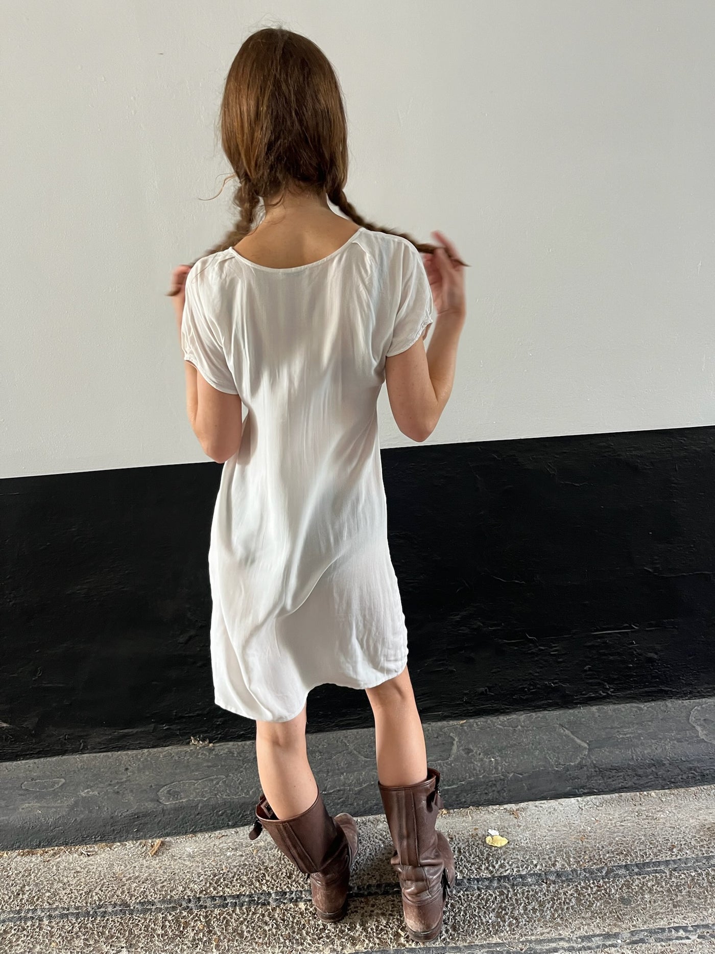Vintage French White Lace Dress