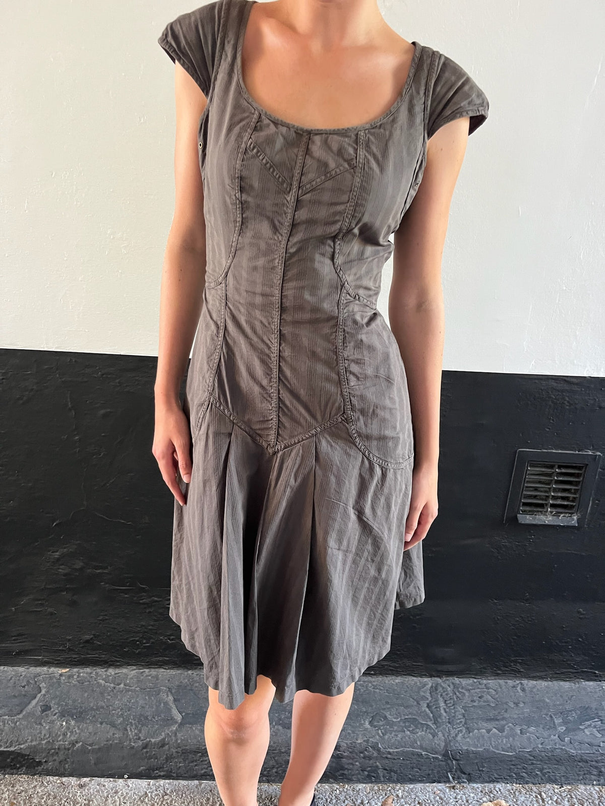 IKKS Khaki Corset Dress