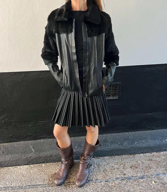 Vintage Real Leather and Fur Jacket