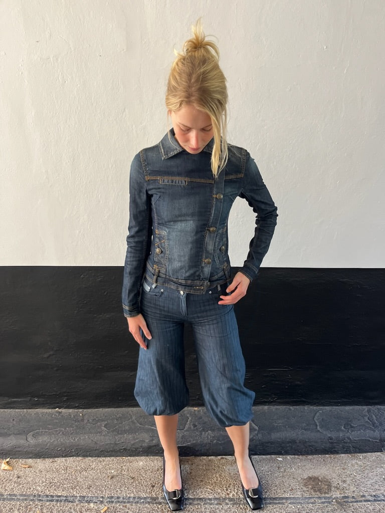 Denim Asymmetrical Jacket 90s