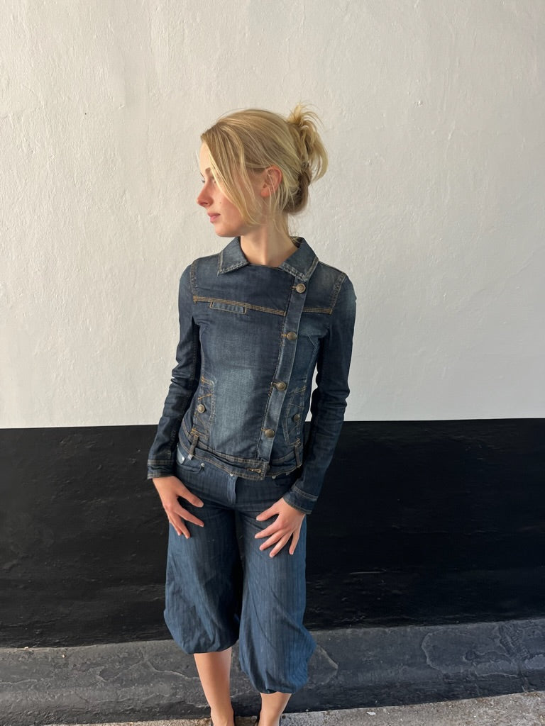 Denim Asymmetrical Jacket 90s