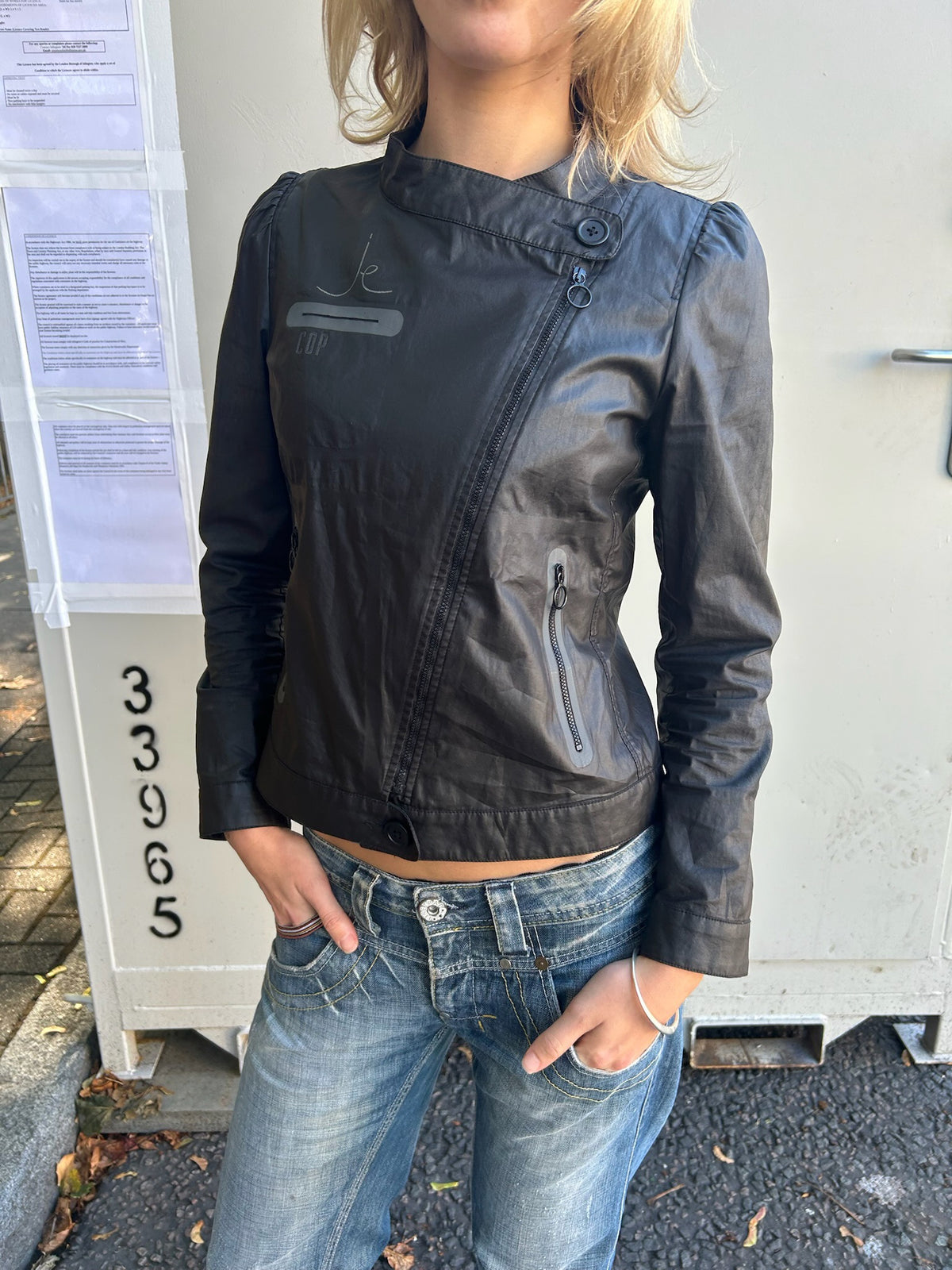 Black Cop Copine Asymetrical Jacket