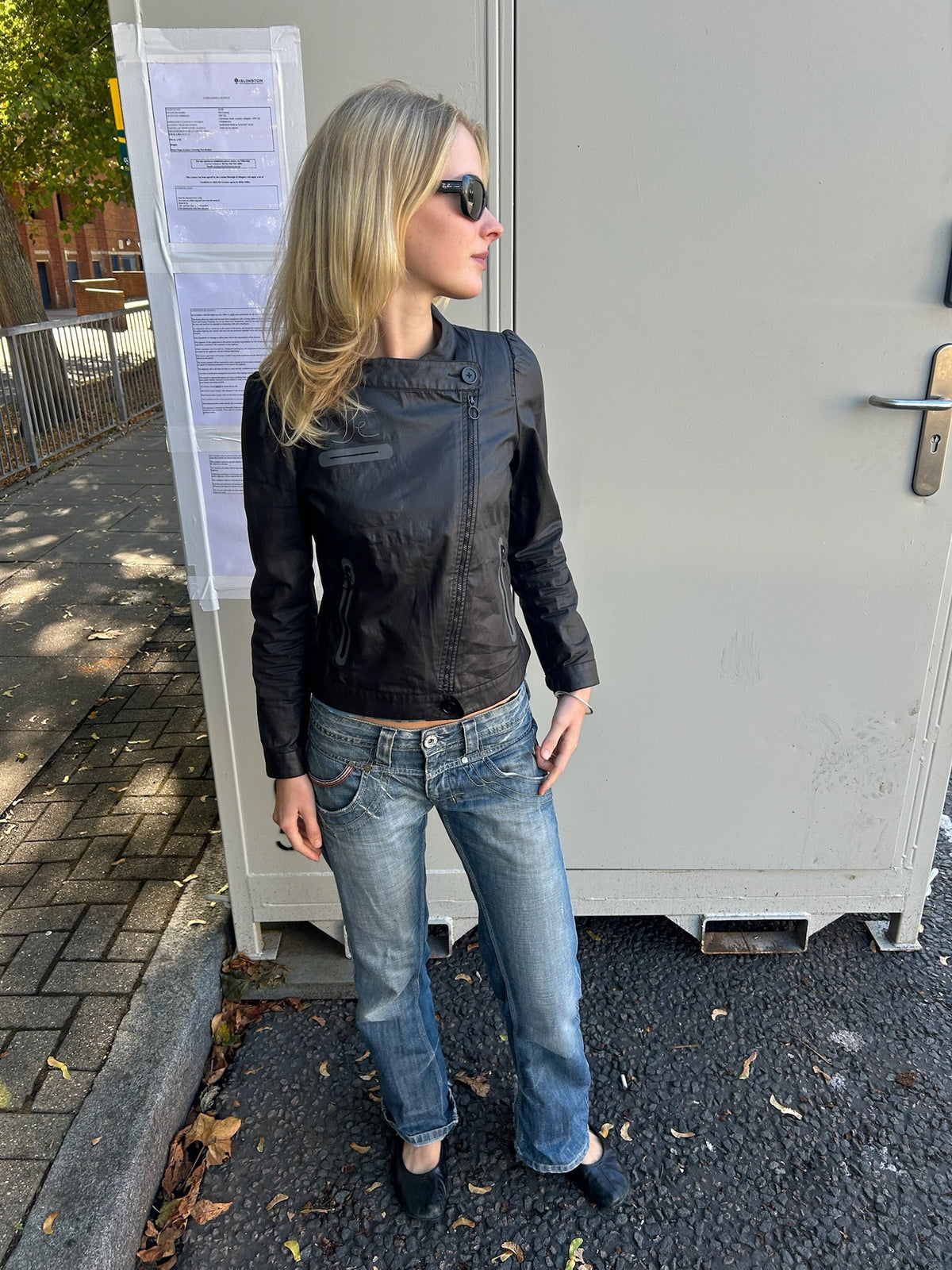 Black Cop Copine Asymetrical Jacket