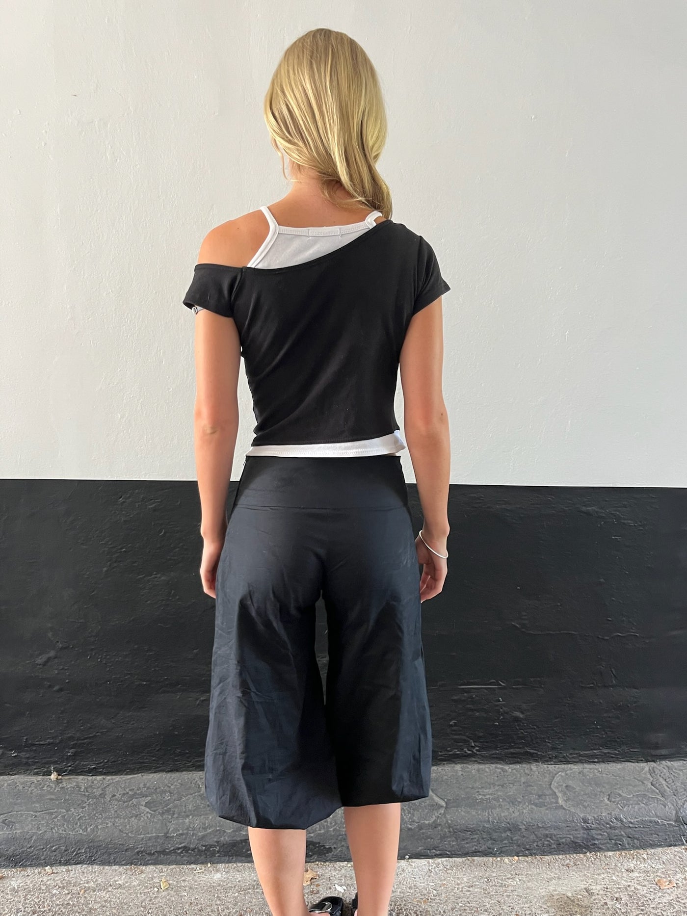 Contrast Black and White Top