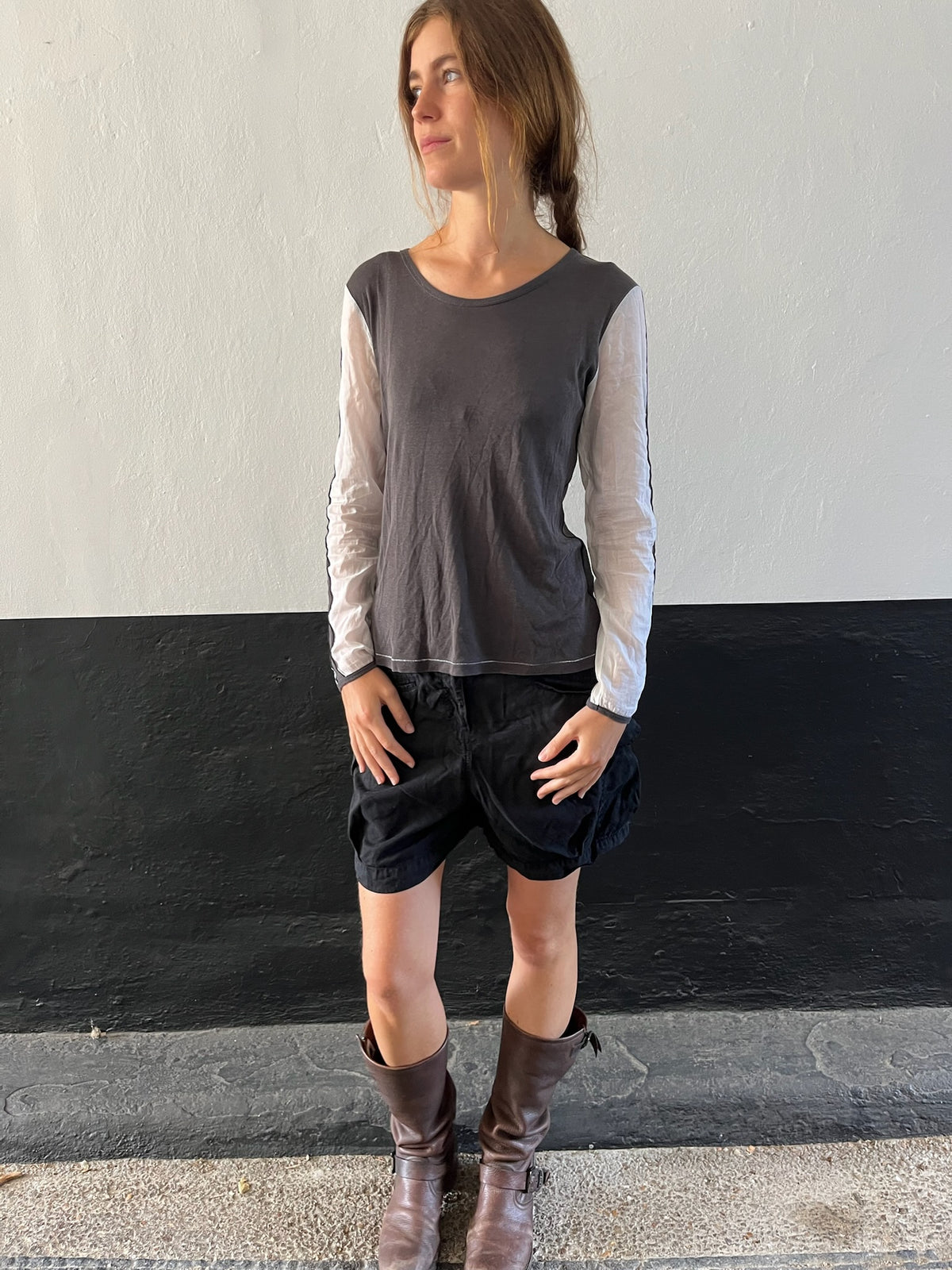 Cop Copine Grey Stripe Top