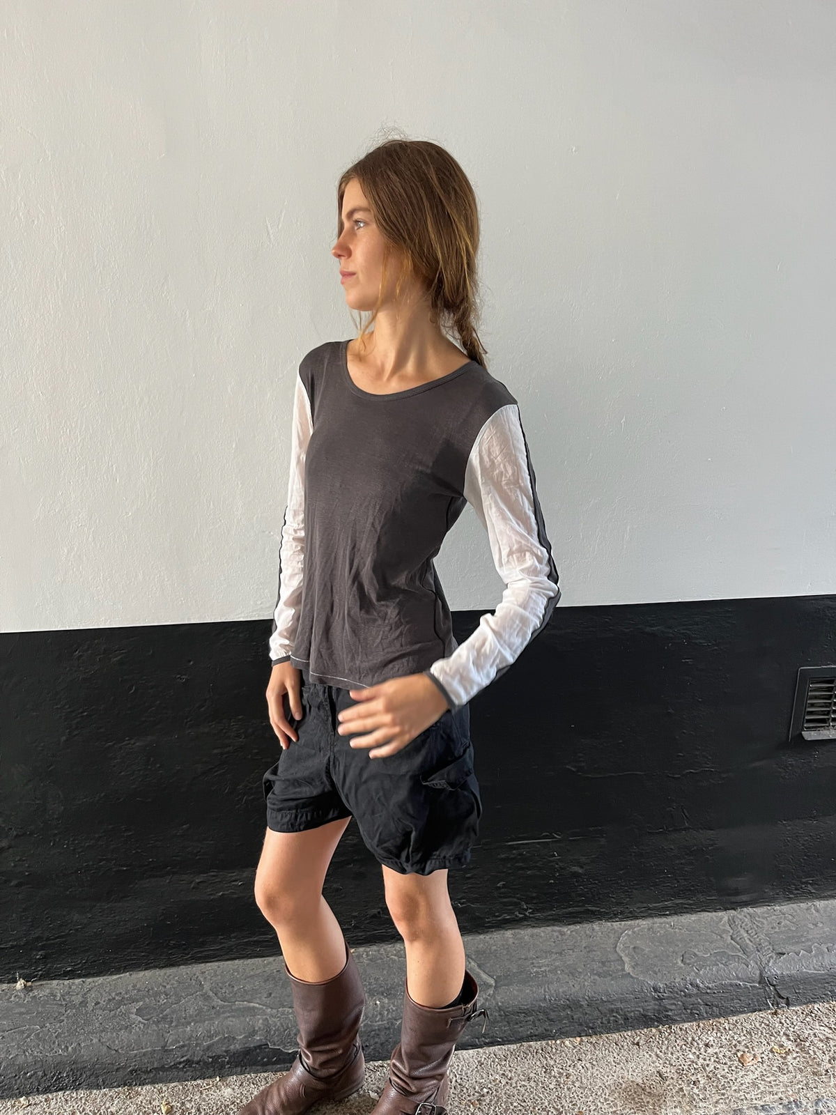 Cop Copine Grey Stripe Top