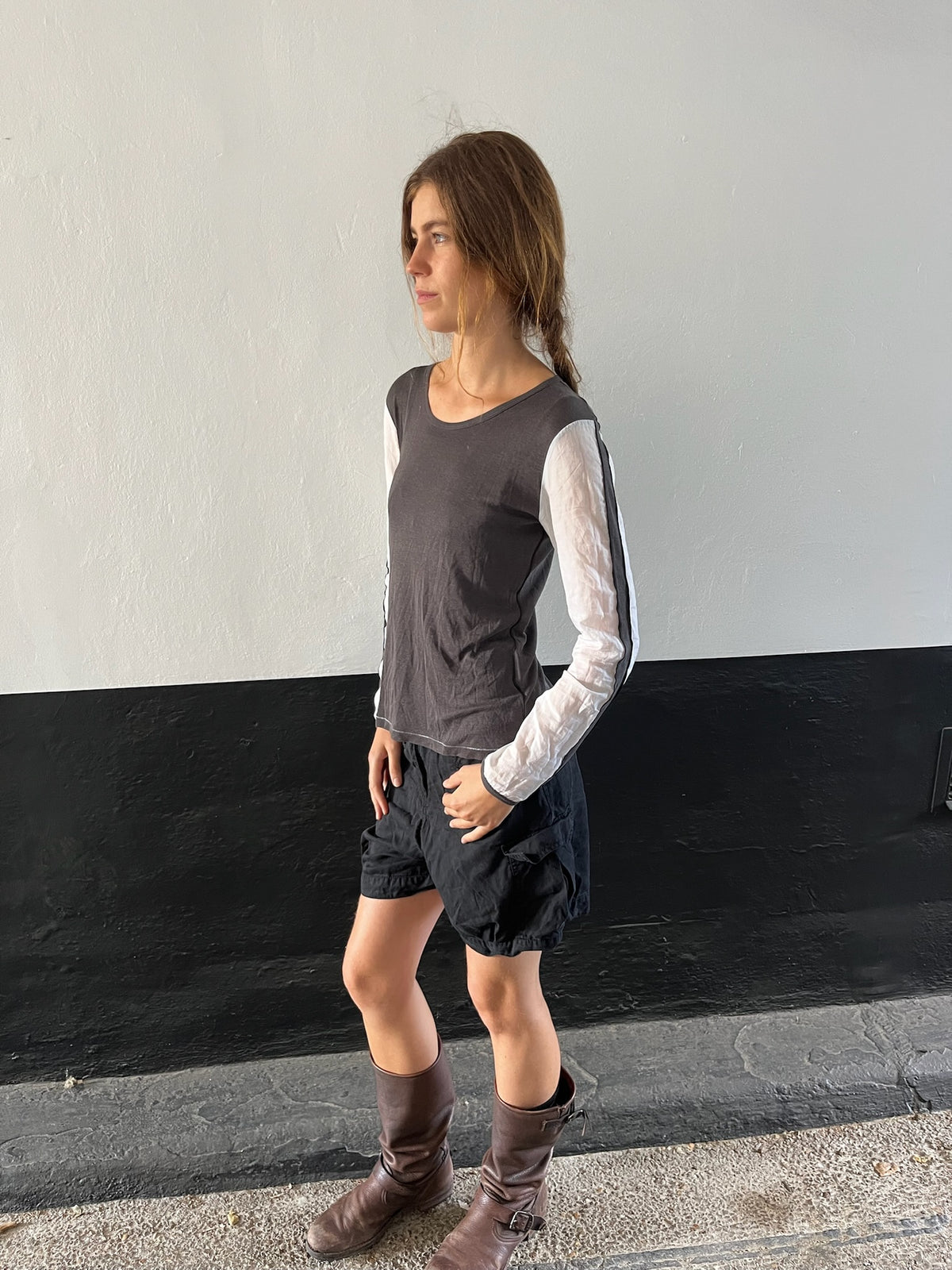 Cop Copine Grey Stripe Top