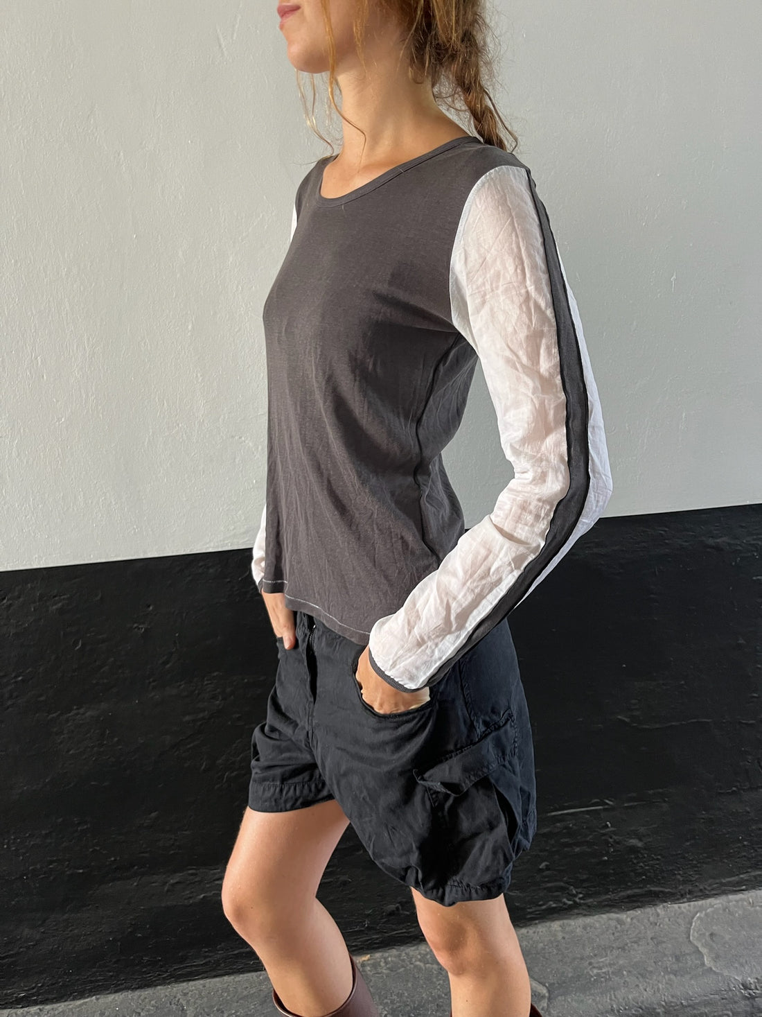 Cop Copine Grey Stripe Top
