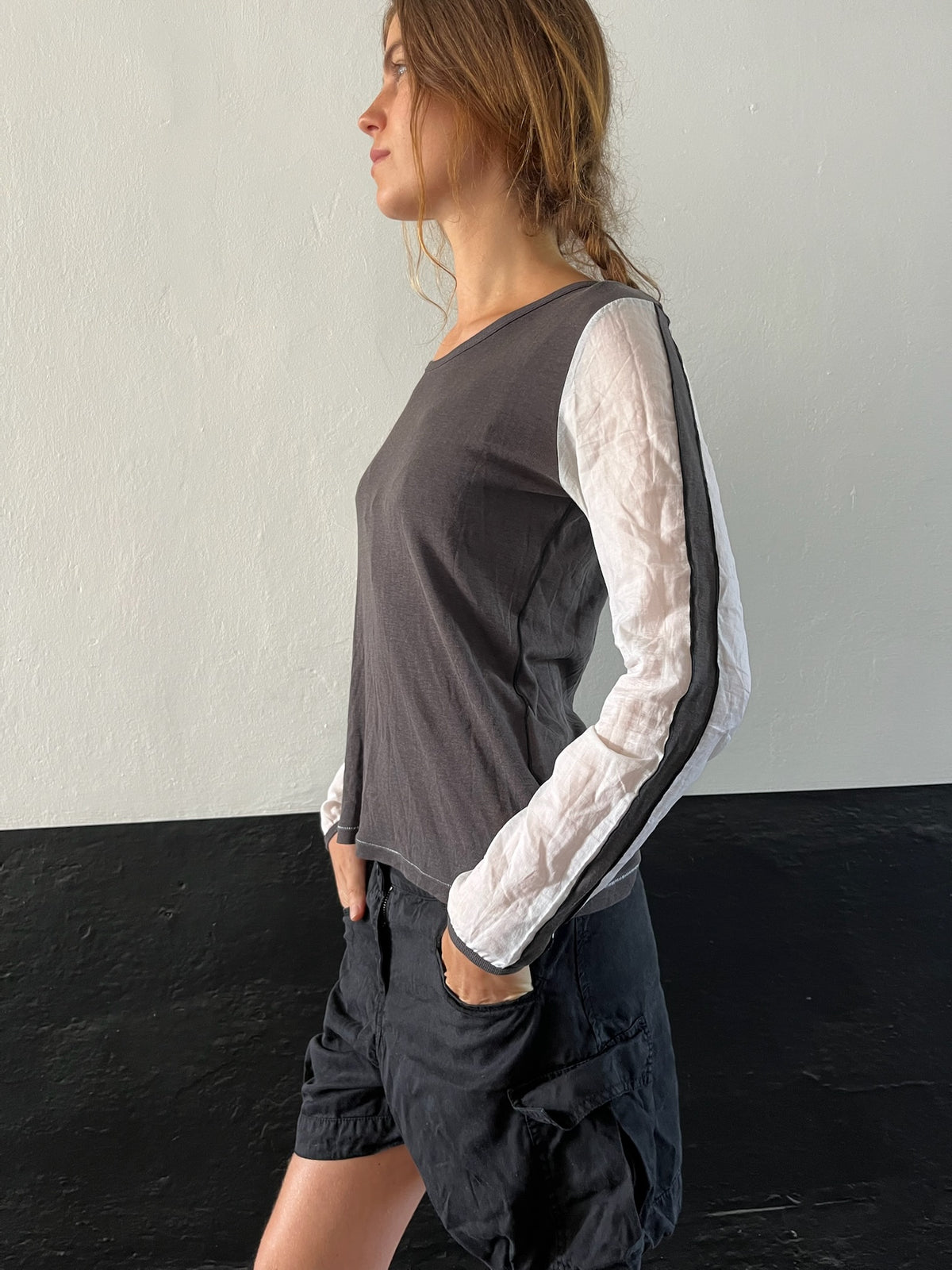 Cop Copine Grey Stripe Top