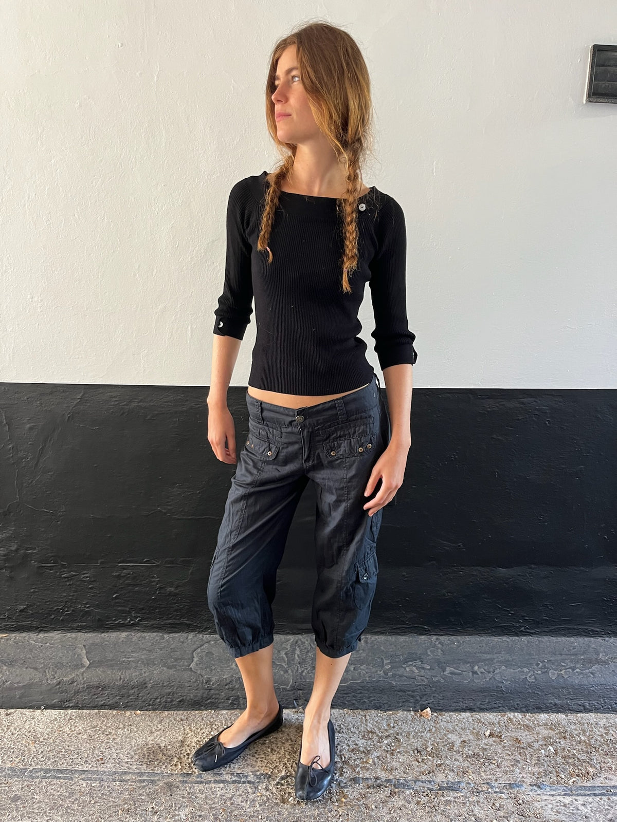 Navy 90s Capri Trousers