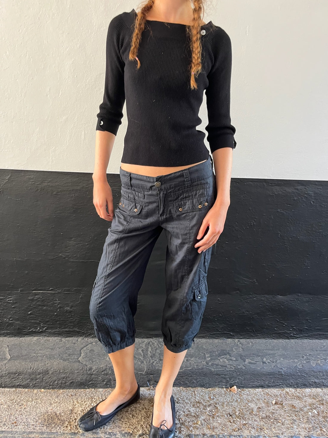 Navy 90s Capri Trousers