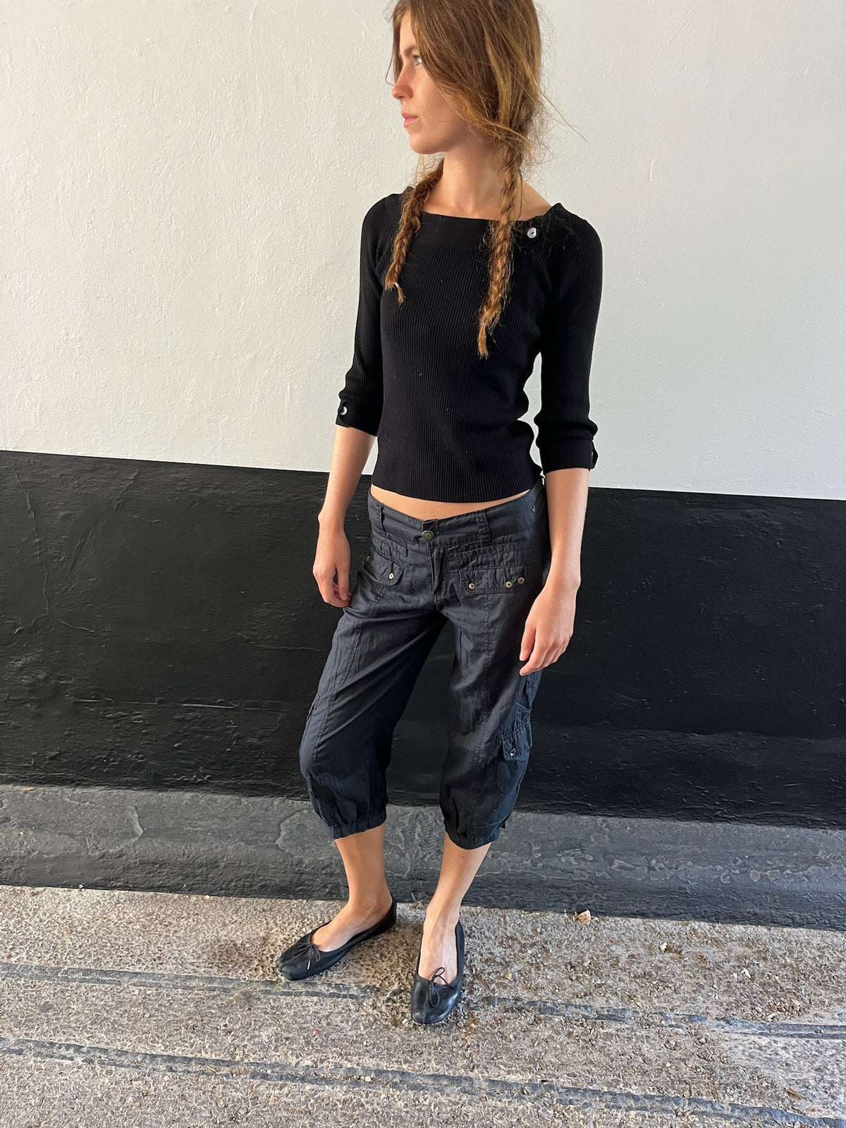Navy 90s Capri Trousers