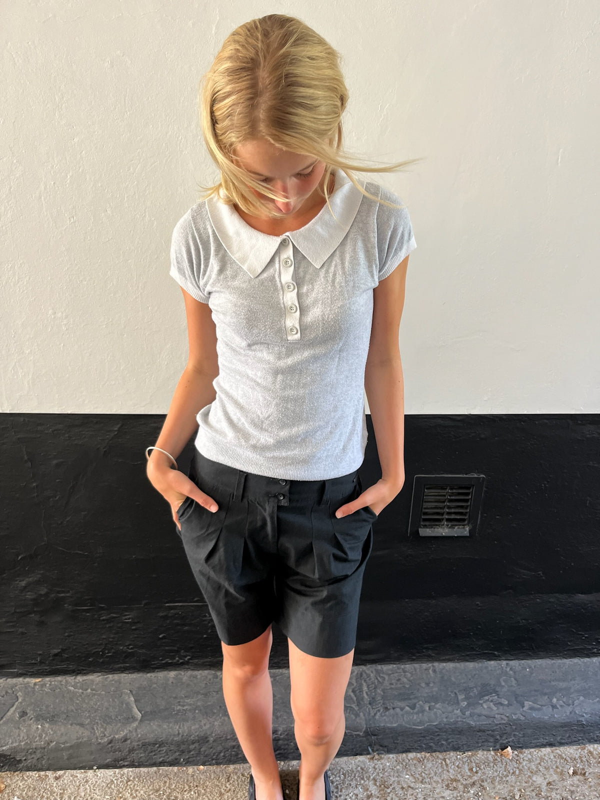 Grey Polo Top