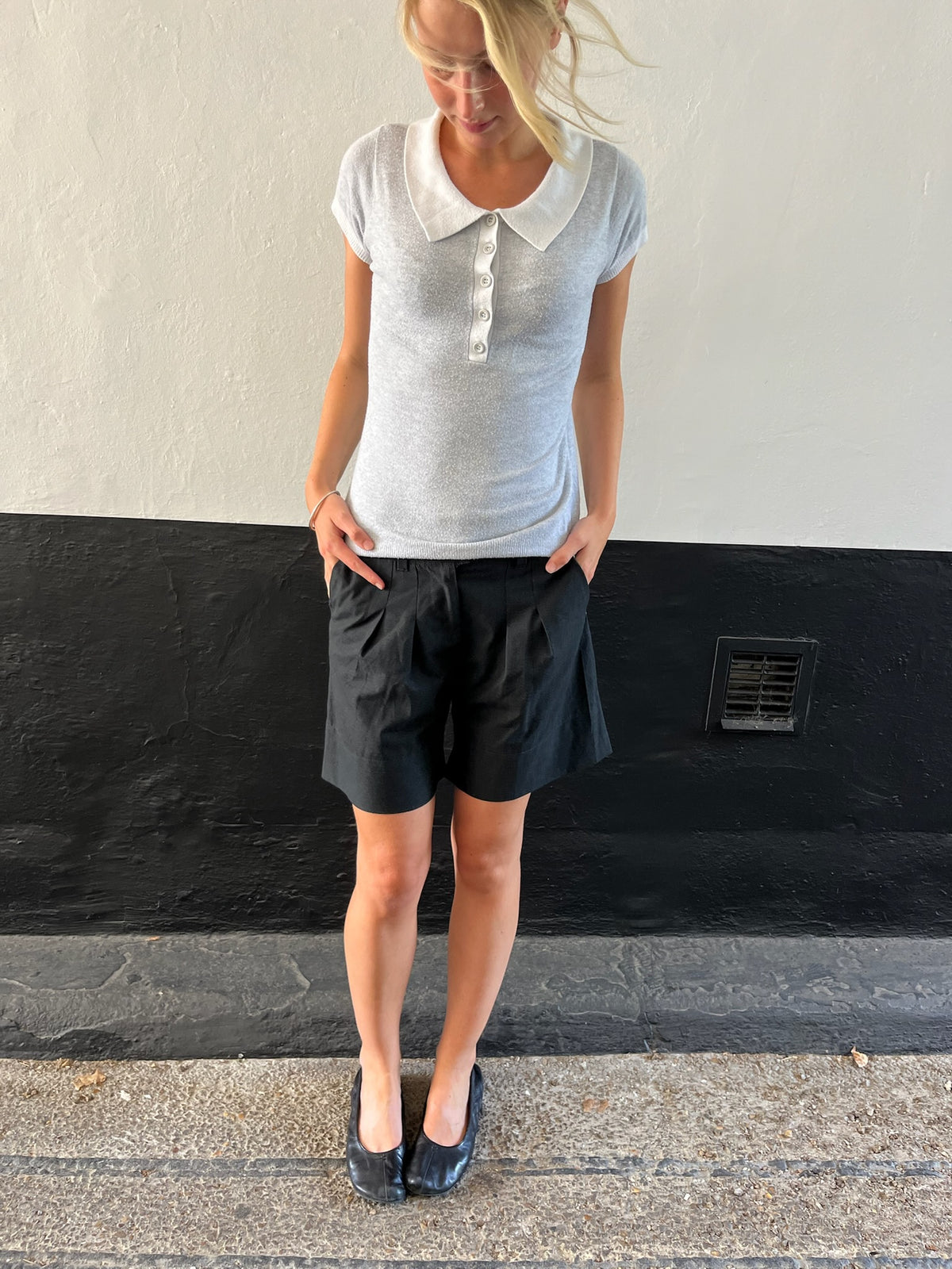 Grey Polo Top