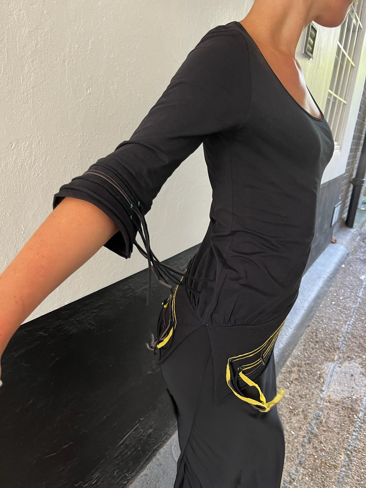 Cop Copine Yellow x Blue Stitch Top