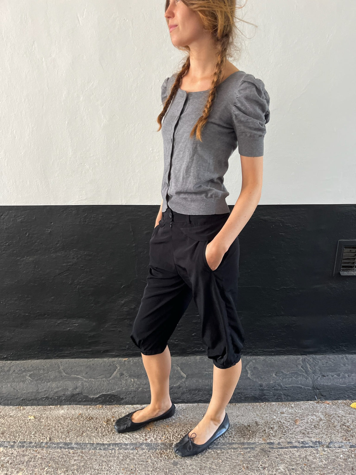 Cop Copine Black Capri Trousers