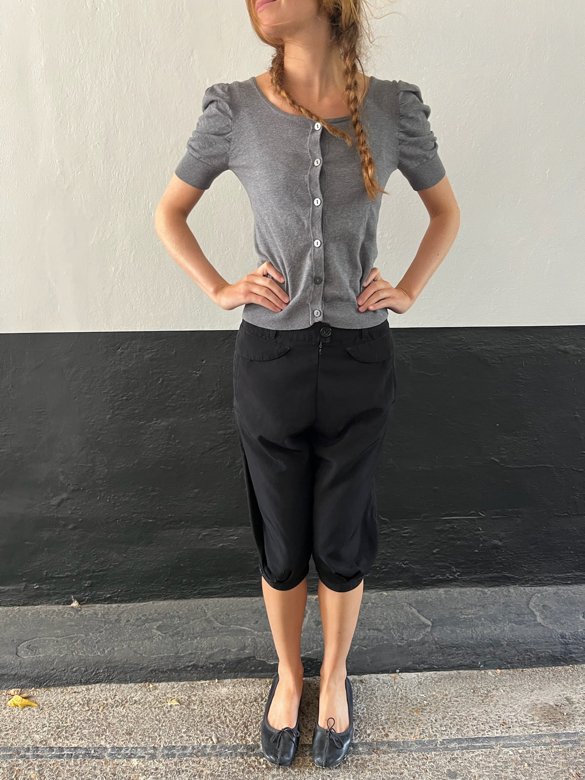 Cop Copine Black Capri Trousers