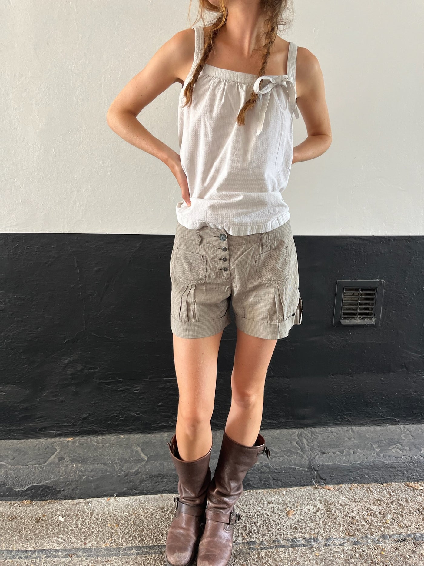 Chequered Cop Copine Shorts