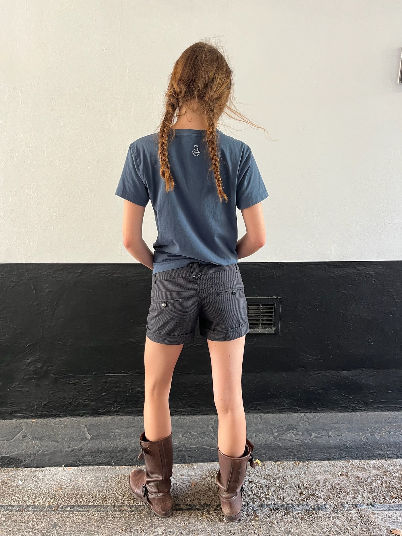 90s Chequered Grey Mini Shorts