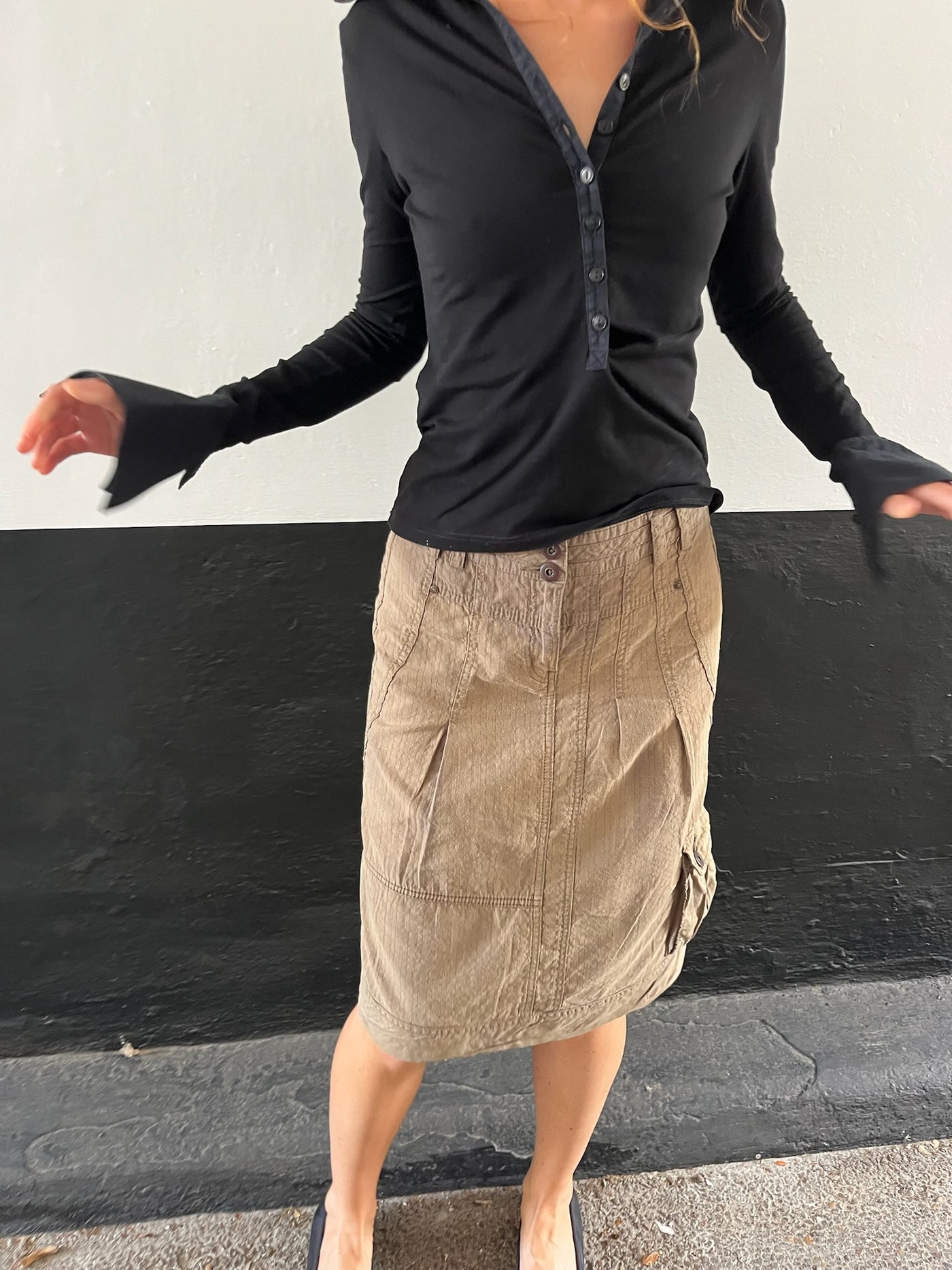 Khaki Cargo skirt