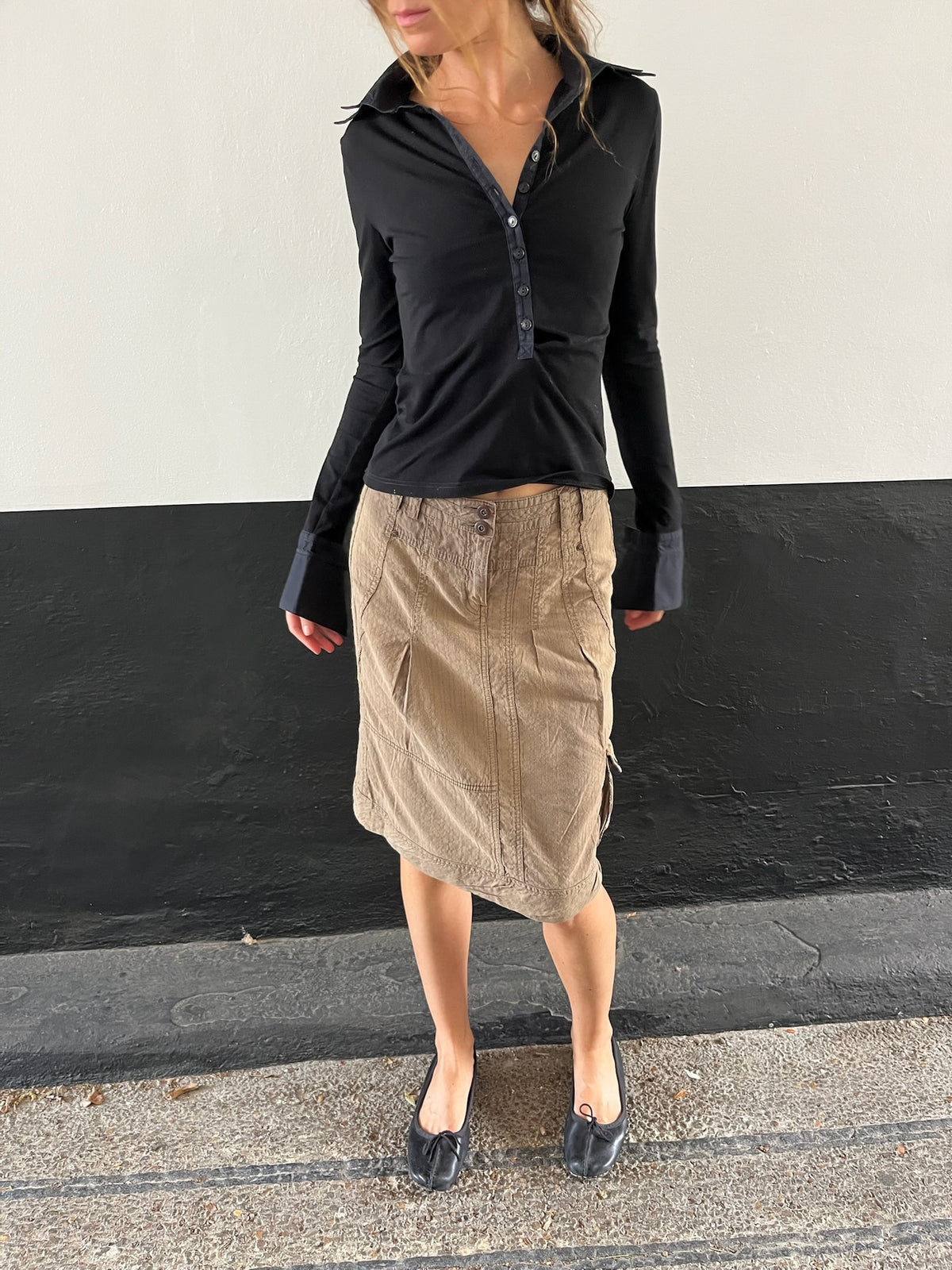 Khaki Cargo skirt