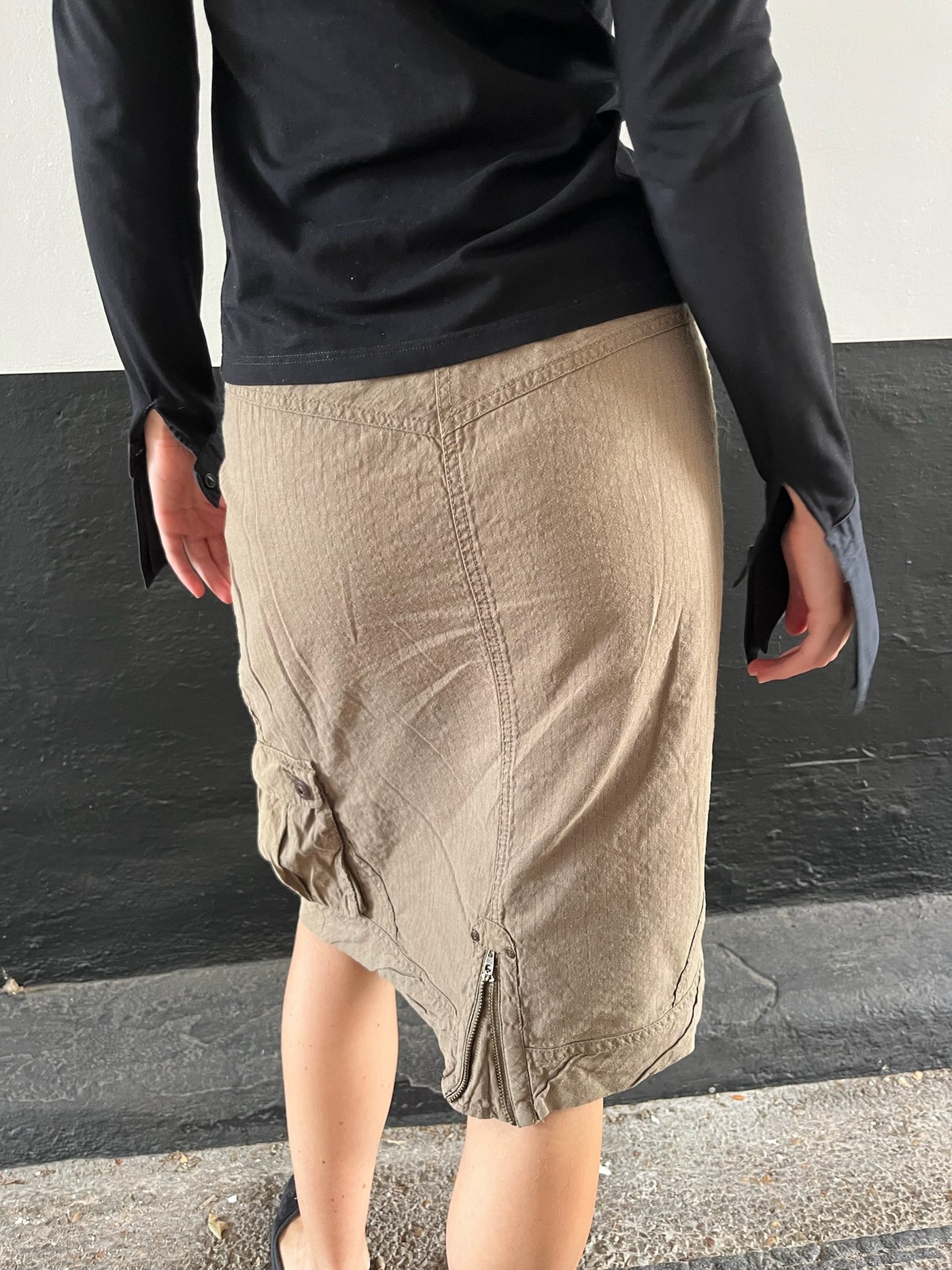 Khaki Cargo skirt