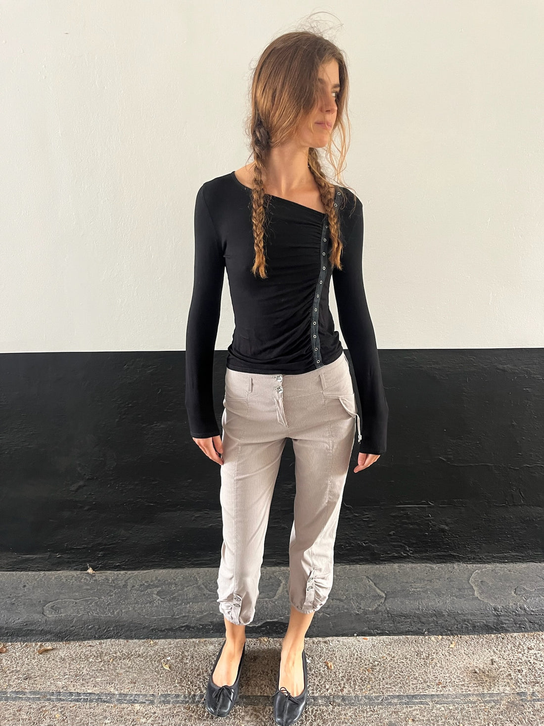 Beige Capri Trousers