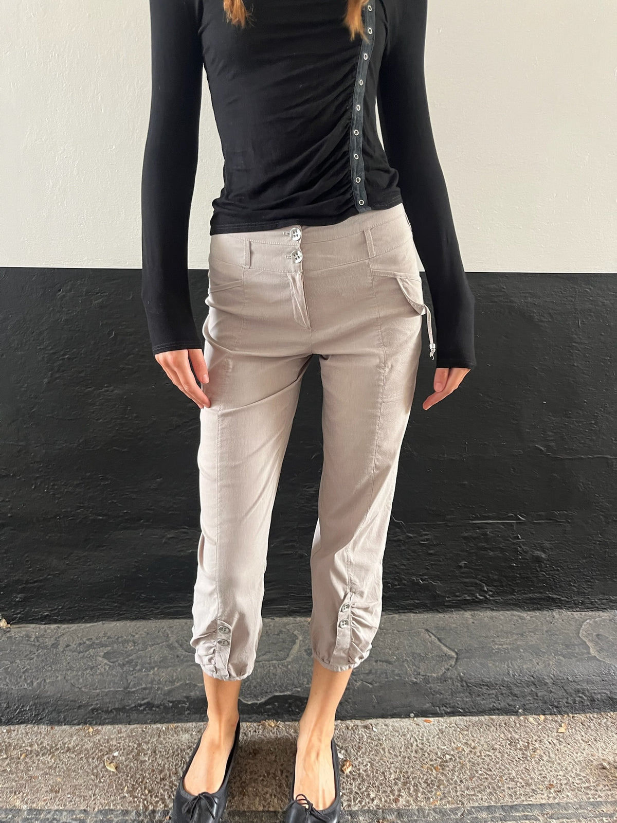 Beige Capri Trousers