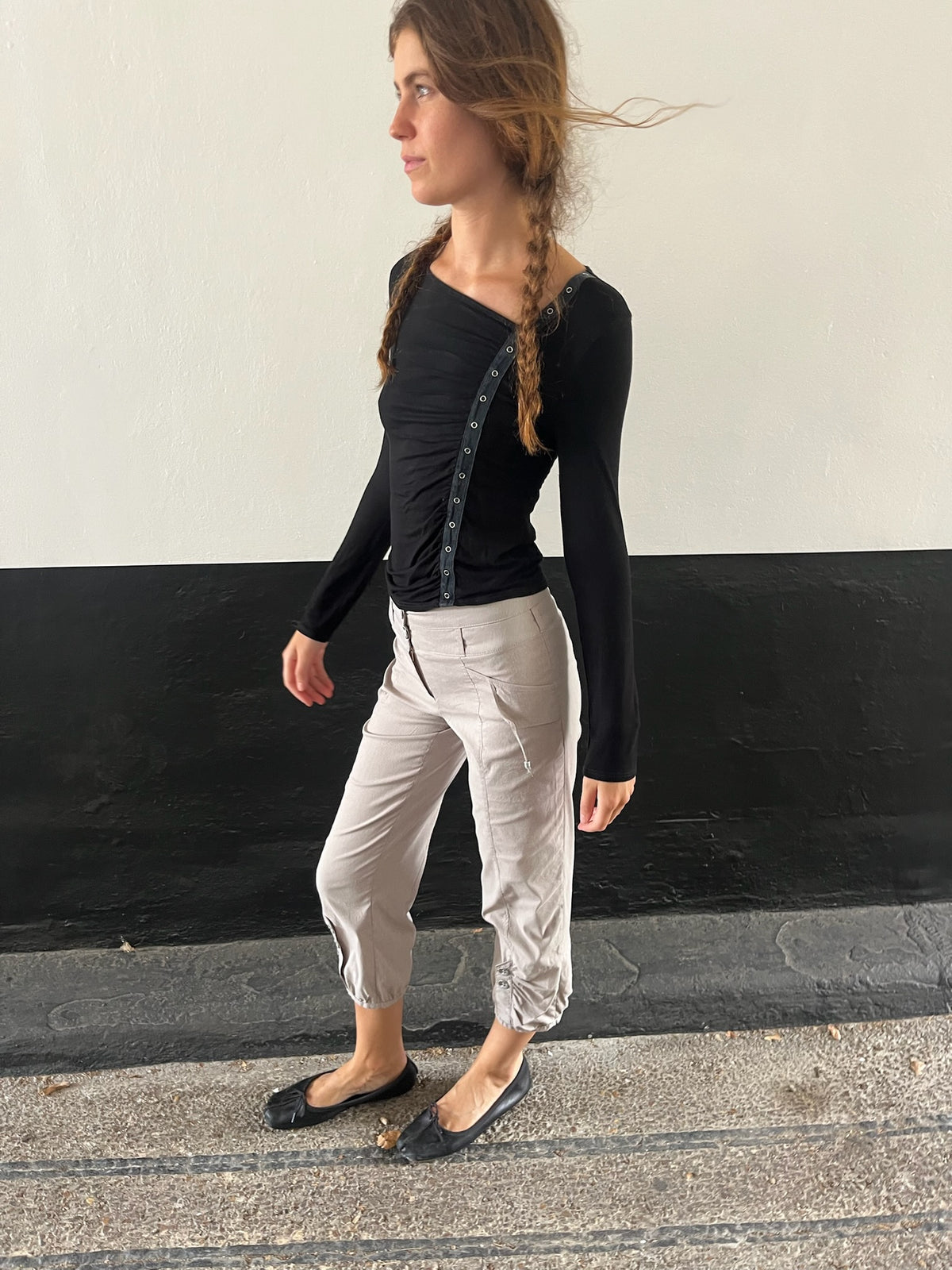 Beige Capri Trousers