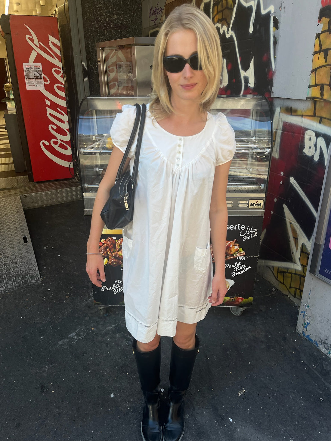 Cop Copine White Babydoll Dress