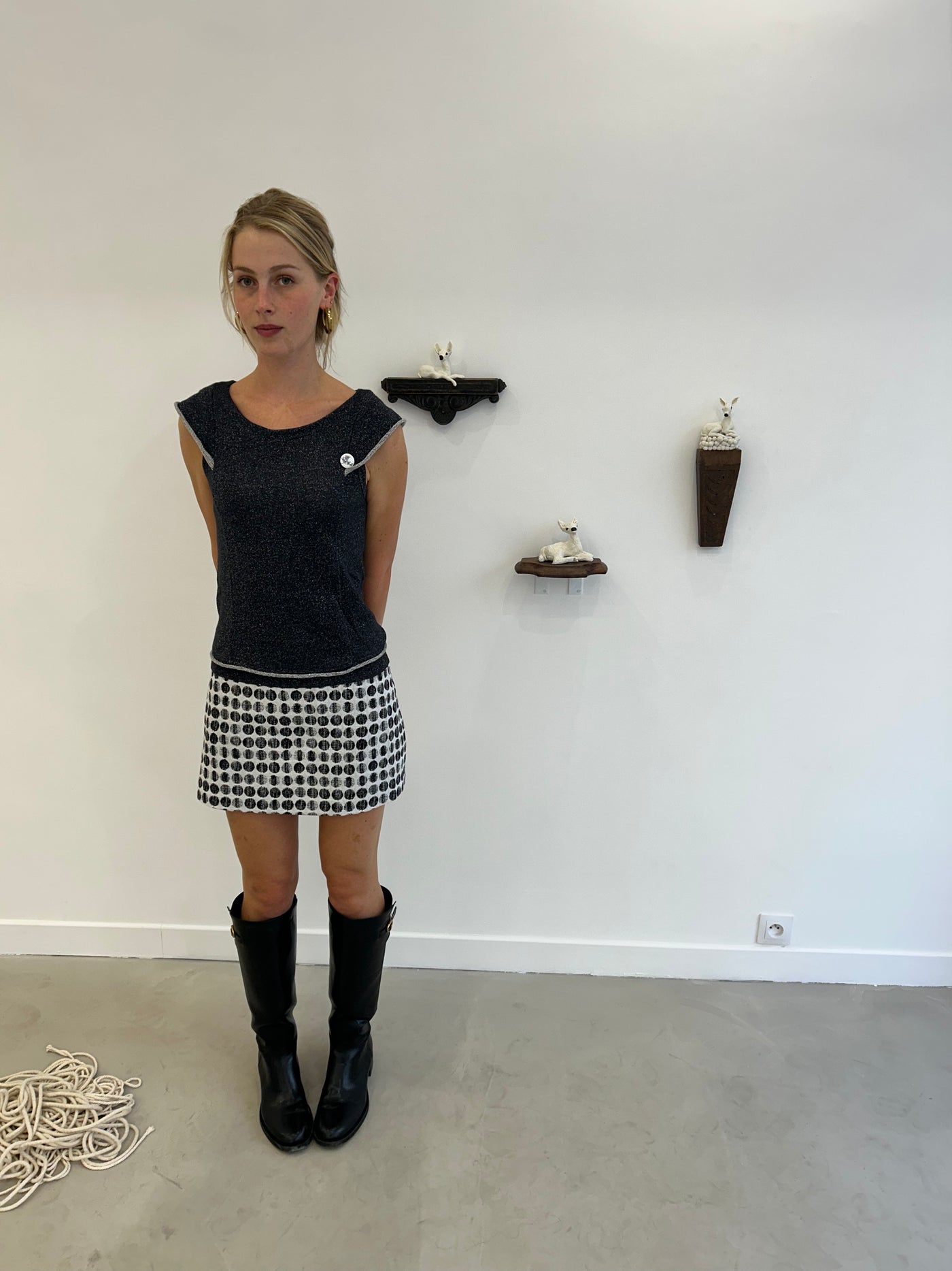 Cop Copine Spot Dress with Pin Detail