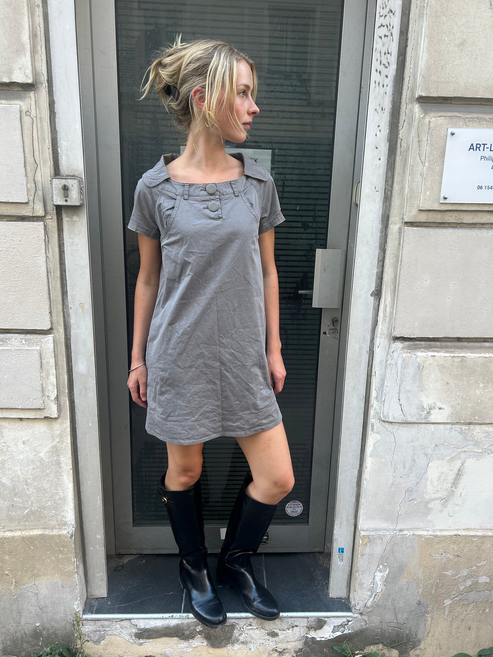 Grey Cop Copine Dress Sailor Style Dress