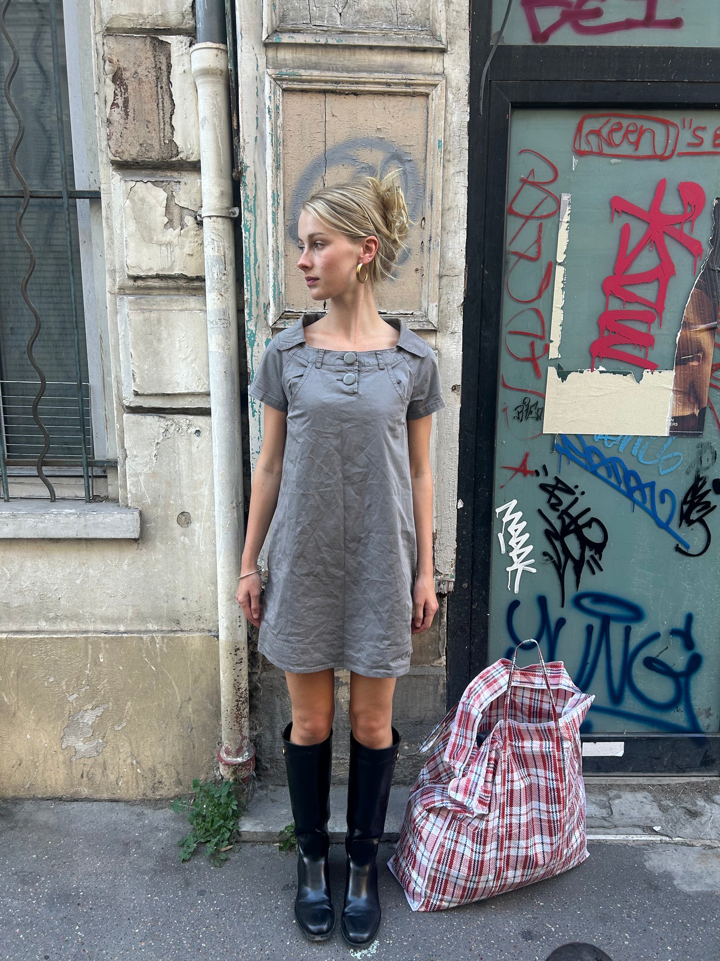 Grey Cop Copine Dress Sailor Style Dress