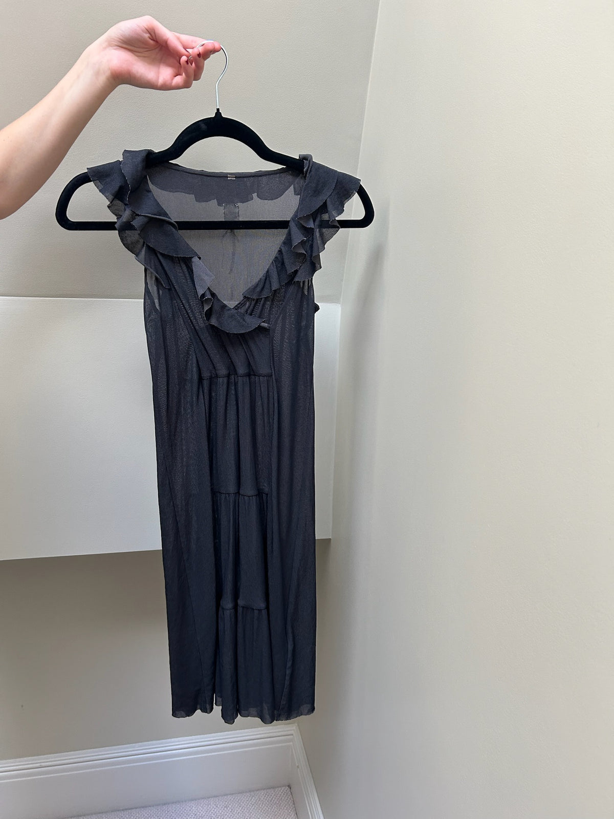 Cop Copine Black Mesh Ruffle Dress
